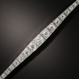 Art Deco Graduated Diamond Platinum Line Bracelet - 2