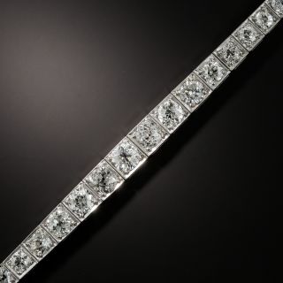 Art Deco Graduating Diamond Platinum Line Bracelets - 2