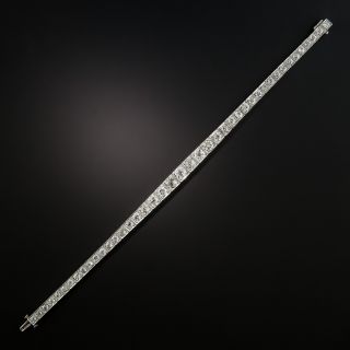 Art Deco Graduating Diamond Platinum Line Bracelet