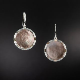 Art Deco Grey Mother of Pearl Earrings - 3