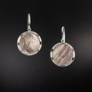 Art Deco Grey Mother-of-Pearl Earrings - 3