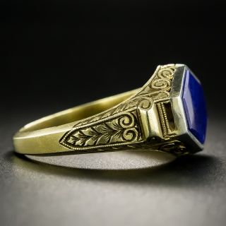 Art Deco Hexagonal Lapis Ring
