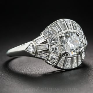 Art Deco Inspired Platinum and Diamond Ring