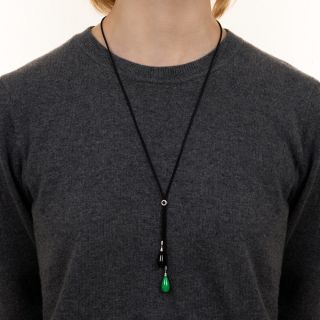 Art Deco Jade and Onyx Lanyard