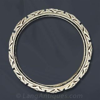 Art Deco Ladies Pierced Diamond Wedding Band