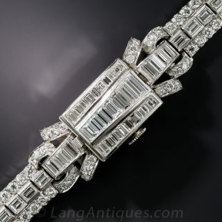 Art Deco Lady's Diamond Bracelet Cover Watch