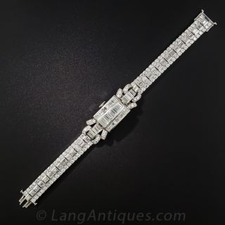 Art Deco Lady's Diamond Bracelet Cover Watch