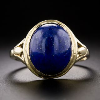 Art Deco Lapis Cabochon Ring - 3