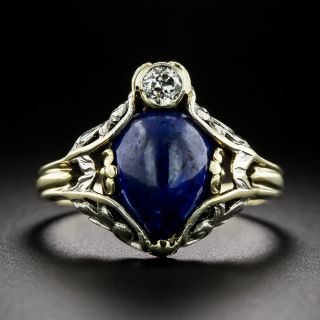 Art Deco Lapis Lazuli and Diamond Ring by Allsopp Brothers - 2