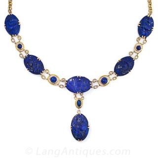 Art Deco Lapis Lazuli Necklace