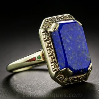 Art Deco Lapis Lazuli Ring