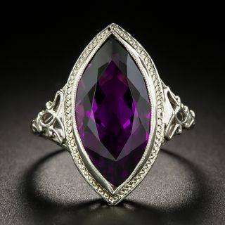 Art Deco Marquise Amethyst Ring - 2