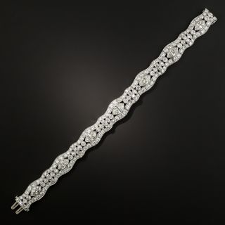 Art Deco Marquise Diamond Platinum Bracelet - 3