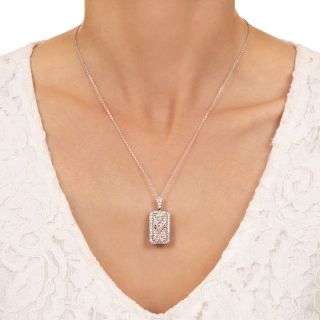 Art Deco Marquise Diamond Pendant