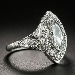 Art Deco Marquise Diamond Platinum Ring