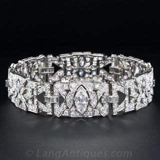 Art Deco Marquise Diamond Set Bracelet