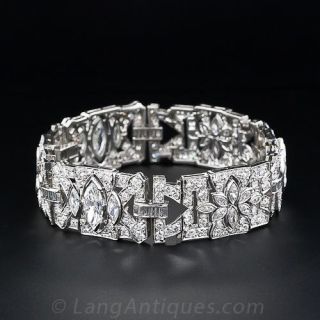 Art Deco Marquise Diamond Set Bracelet
