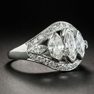 Art Deco Marquise Platinum Diamond Ring