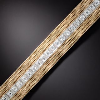 Art Deco/Mid-Century Fusion Straight Line Diamond Bracelet - 1