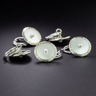 Art Deco Mikimoto Pearl Cufflink and Stud Set