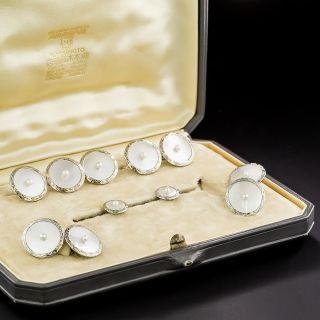 Art Deco Mikimoto Pearl Cufflink and Stud Set - 3