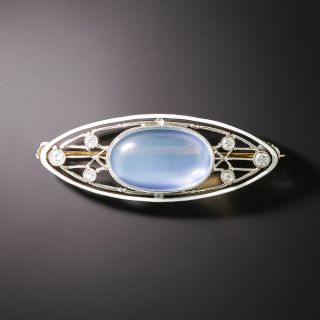Art Deco Moonstone and Diamond Brooch by Hagerstrom & Chapman - 2