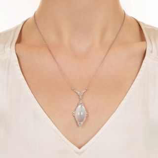 Art Deco Moonstone and Diamond Necklace