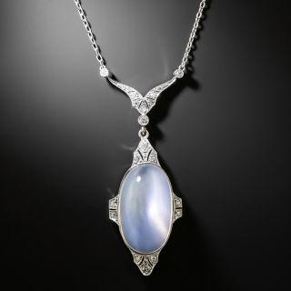 Art Deco Moonstone and Diamond Necklace - 2