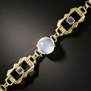 Art Deco Moonstone and Sapphire Bracelet by The Allsopp Bliss Company - 3