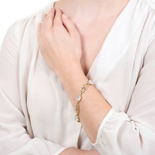 Art Deco Moonstone and Sapphire Bracelet by The Allsopp Bliss Company
