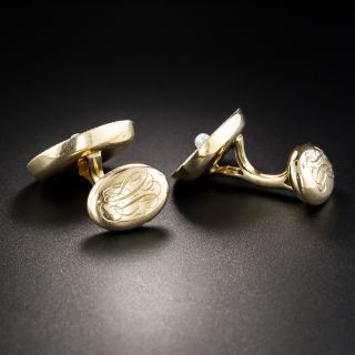 Art Deco Mother-of-Pearl and Enamel Cufflinks