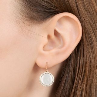 Art Deco Mother-of-Pearl and Enamel Dangle Earrings 