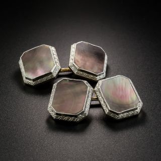 Art Deco Mother of Pearl Cufflinks by Larter - 2