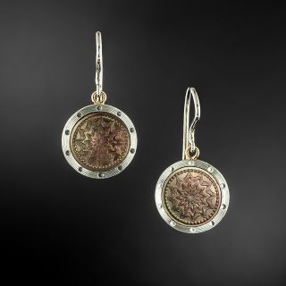Art Deco Mother of Pearl Earrings - 2