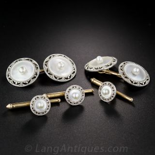 Art Deco Mother-of-Pearl Tuxedo Set - 1