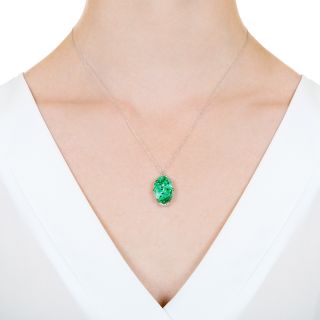 Art Deco Natural Burmese Jadeite Pendant