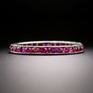 Art Deco Natural Ruby Eternity Band - AGL - Size 5 - 2