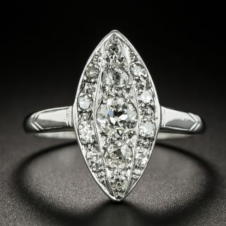 Art Deco Navette Diamond Dinner Ring - 3