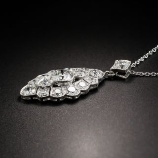 Art Deco Navette-Shaped Diamond Pendant