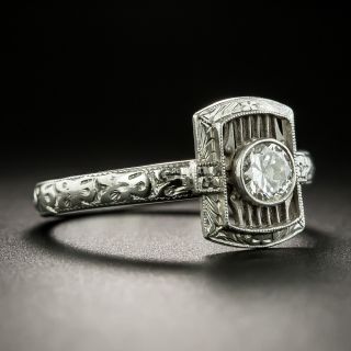 Art Deco Neoclassical .35 Carat Diamond Engagement Ring