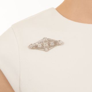 Art Deco Neoclassical Diamond Brooch