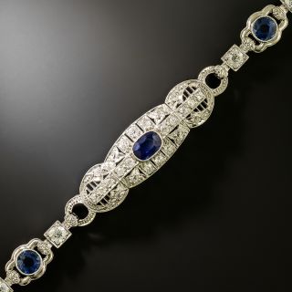 Art Deco No-Heat 'Yogo Gulch' And Pailin Sapphire and Diamond Bracelet - 4