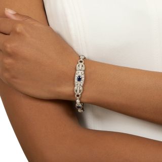 Art Deco No-Heat 'Yogo Gulch' And Pailin Sapphire and Diamond Bracelet