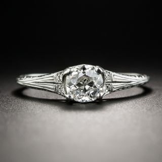 Art Deco Old Mine Diamond Engagement Ring