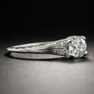 Art Deco Old Mine Diamond Engagement Ring