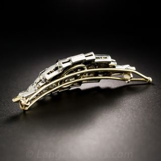 Art Deco Onyx and Diamond Barrette From Austria