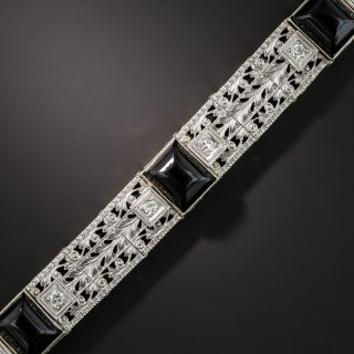 Art Deco Onyx and Diamond Bracelet