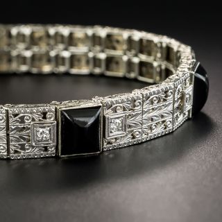 Art Deco Onyx and Diamond Bracelet