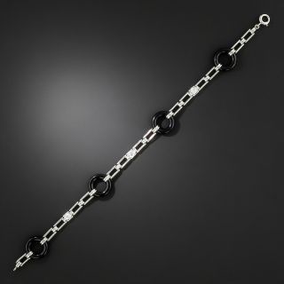 Art Deco Onyx and Diamond Bracelet - 2