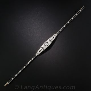 Art Deco Onyx and Diamond Bracelet